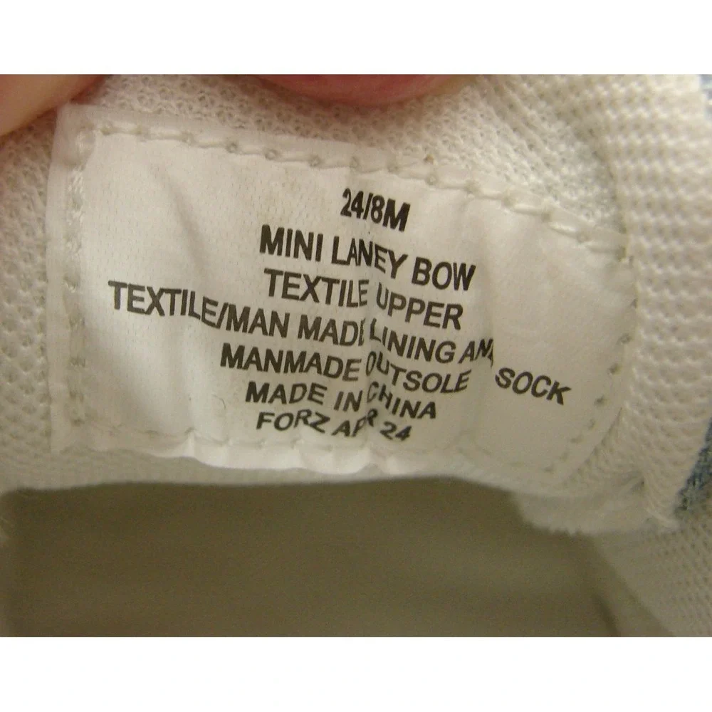 Kurt Geiger Mini Laney Bow Rhinestone Denim Sneakers Shoes Girls Sz US 8 M/EU 24